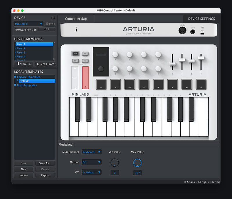 Arturia Minilab 3 nuevo firmware 1.1 con más opciones y funciones mejoradas Hispasonic